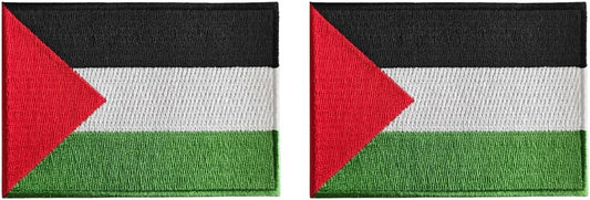 Mr Patches Palestine Flag Iron-On Embroidered Patch Set (2-Pack) – Iron-On/Sew-On Patches for Jackets, Backpacks, Hats, and Uniforms