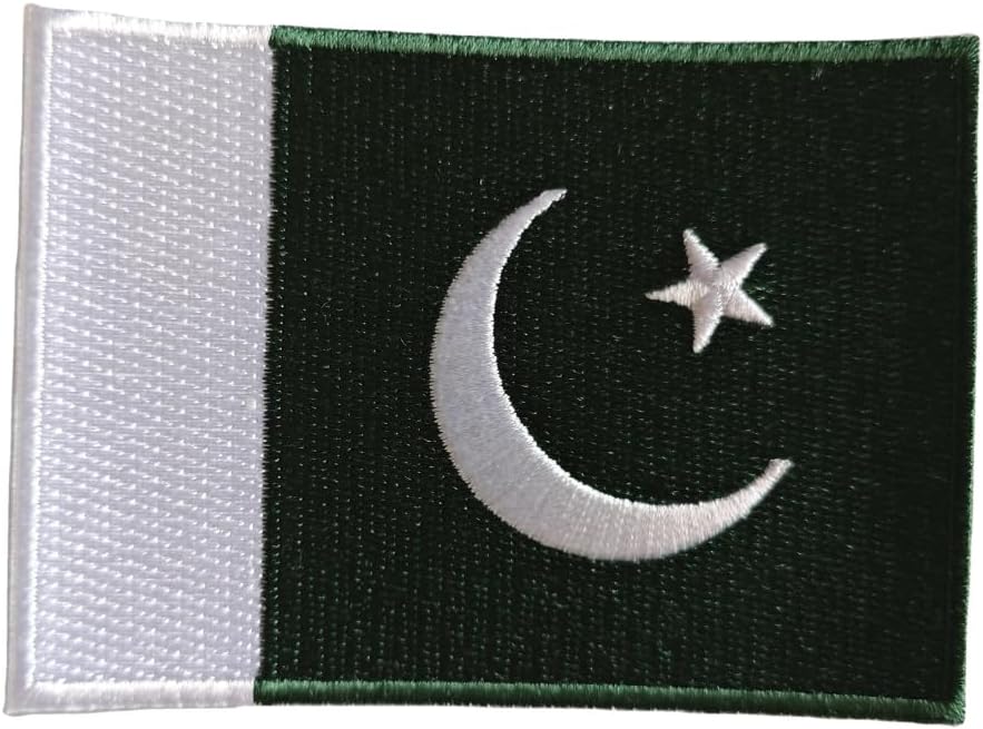 Mr Patches Pakistan Flag Iron-On Embroidered Patch Set (2-Pack) – Iron-On/Sew-On Patches for Jackets, Backpacks, Hats, and Uniforms