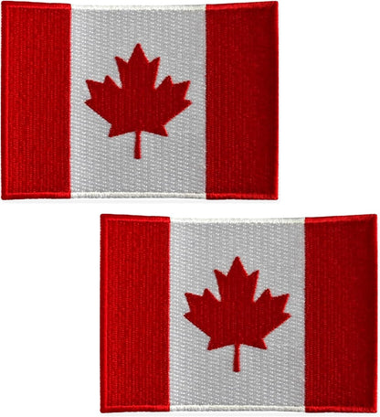 Pair of embroidered Canada flag morale patches