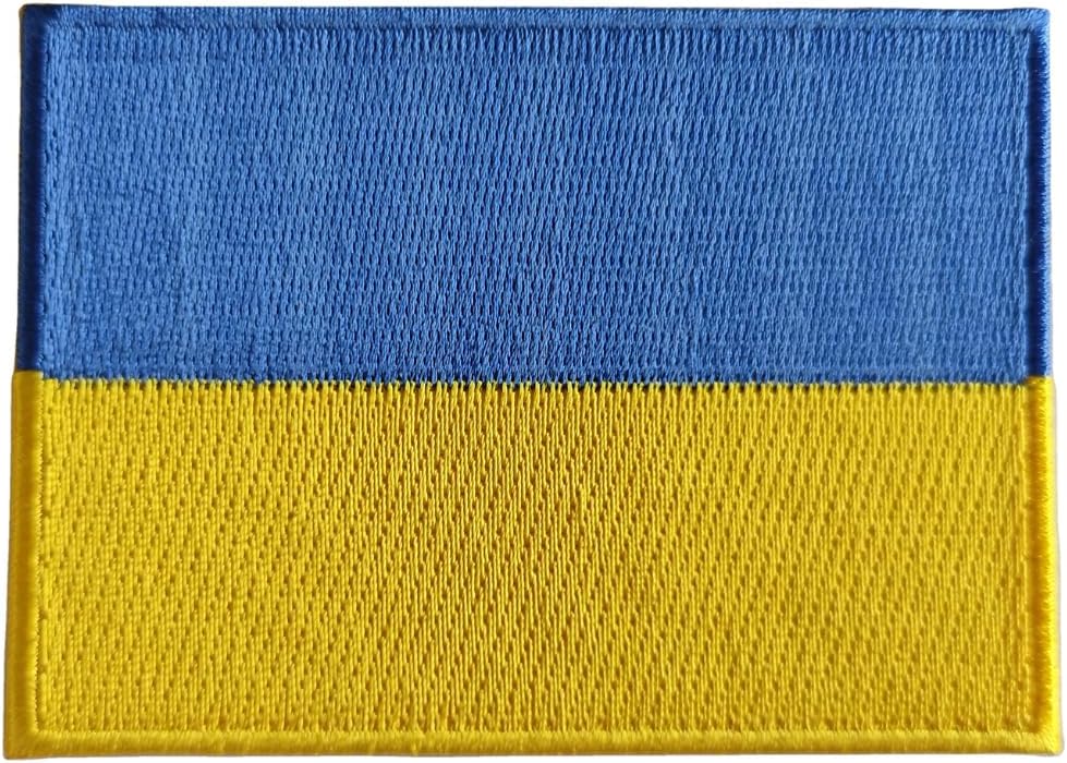 Mr Patches Ukraine Flag Iron-On Embroidered Patch Set (2-Pack) – Iron-On/Sew-On Patches for Jackets, Backpacks, Hats, and Uniforms