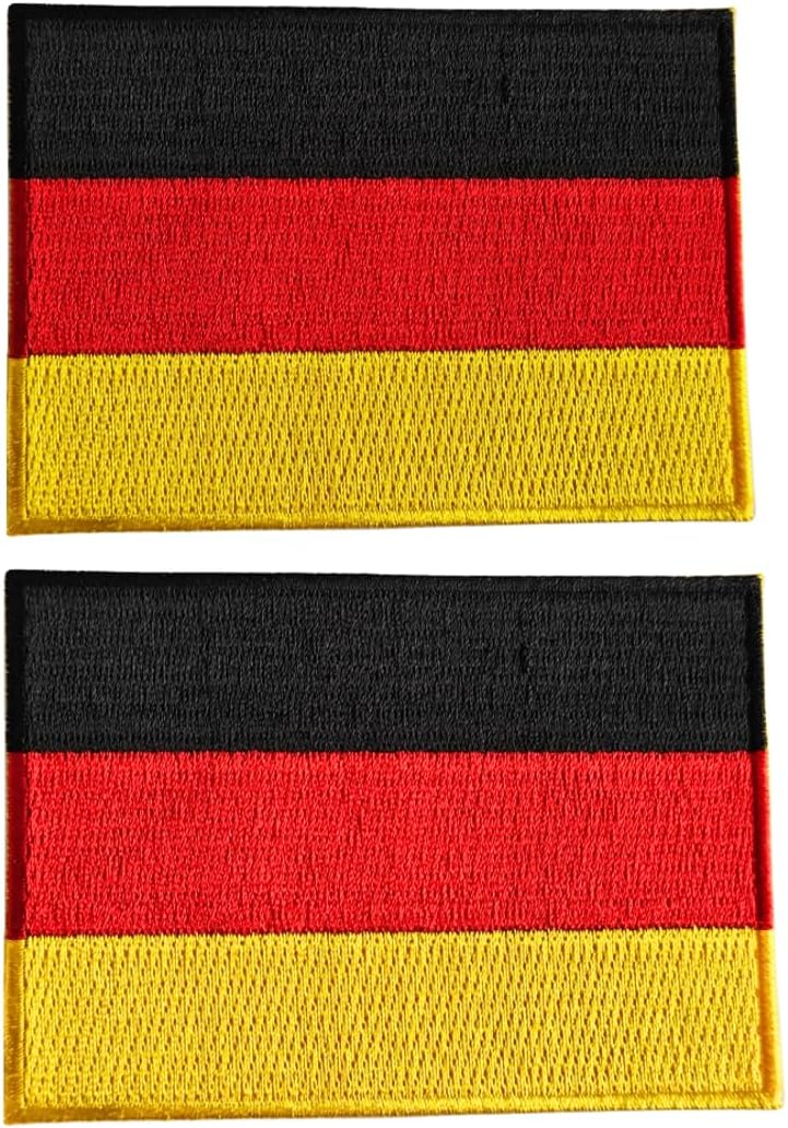 Germany Flag Embroidered Patches (Set of 2) – 3.5” x 2.5” Iron-On/Sew-On Patches for Jackets, Hats, Backpacks, and Uniforms by Mr. Patches