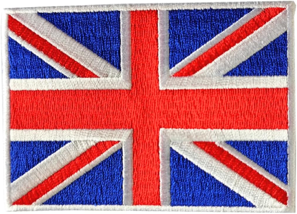 United Kingdom (UK) Flag Embroidered Patches (Set of 2) – 3.5” x 2.5” Iron-On/Sew-On Patches for Jackets, Hats, Backpacks, and Uniforms by Mr. Patches