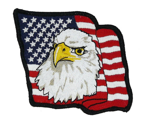 American Bald Eagle Flag Embroidered Patch - Iron-On for Costumes & Apparel | Mr. Patches - Mr Patches