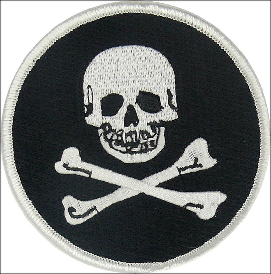 Jolly Roger Crossbones Pirate Skull Glow in the Dark Embroidered Patch - Iron-On | Mr. Patches - Mr Patches