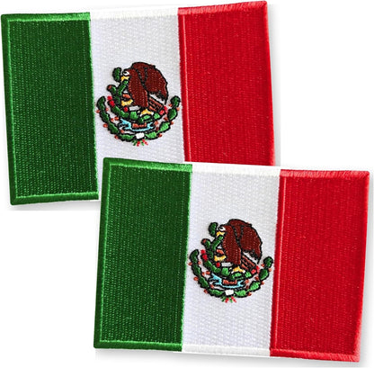 Pair of embroidered Mexico flag morale patches