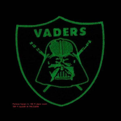 Darth Vader iron-on patch with glow thread for jackets and costumes